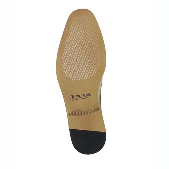 New! STACY ADAMS Belvan Leather Moc Toe Men's Shoes Slip-on White Size 7.5 - Picture 4 of 8